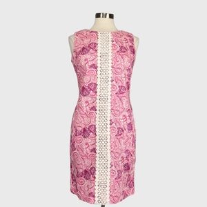 Talbots Pink and White Sleeveless Dress